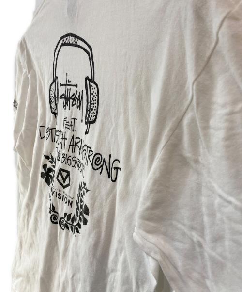 stussy（ステューシー）stussy (ステューシー) DJ STRETCH ARMSTRONG プリントTシャツ ホワイト サイズ:Lの古着・服飾アイテム