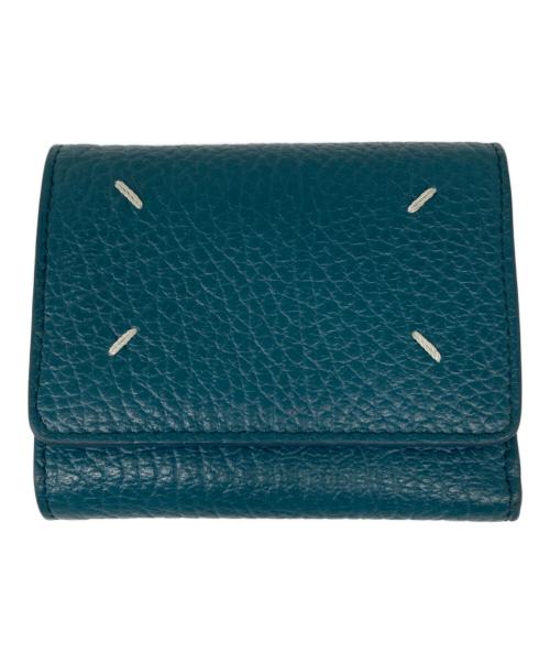 Maison Margiela（メゾンマルジェラ）Maison Margiela (メゾンマルジェラ) 4ステッチ 三つ折り ウォレット ブルーの古着・服飾アイテム