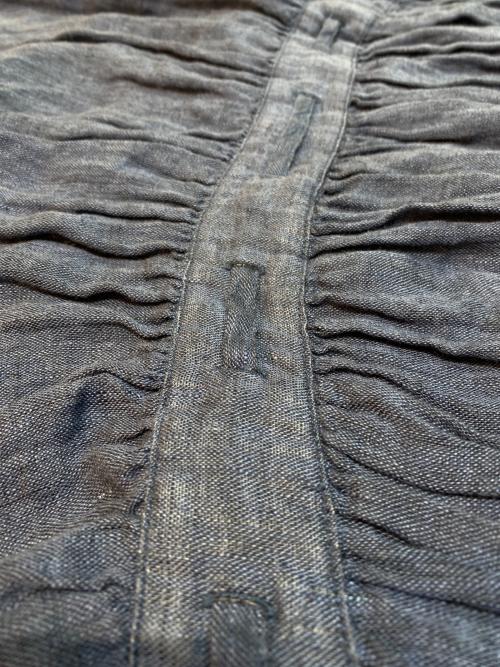 08MAB（ゼロハチマブ）08MAB (ゼロハチマブ) リネンシャンブレーウエストひもワンピース ネイビー サイズ:Ｆreeの古着・服飾アイテム