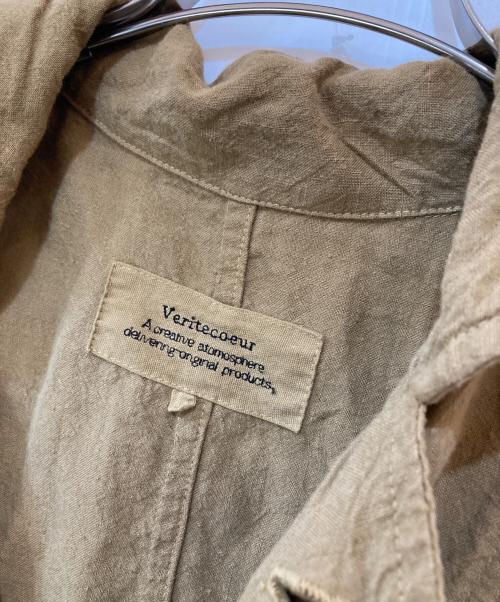 Veritecoeur（ヴェリテクール）Veritecoeur (ヴェリテクール) ベルギーリネンコート グリーン サイズ:Ｆreeの古着・服飾アイテム
