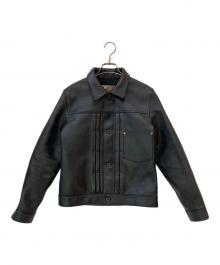 Y2 LEATHER（ワイツーレザー）の古着「ECO HORSE TEA-CORE 大戦モデルGジャン レザートラッカージャケット」｜ブラック