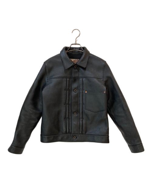 Y2 LEATHER（ワイツーレザー）Y2 LEATHER (ワイツーレザー) ECO HORSE TEA-CORE 大戦モデルGジャン レザートラッカージャケット ブラック サイズ:36の古着・服飾アイテム