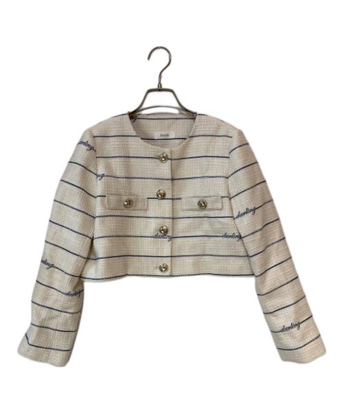 darich（ダーリッチ）darich (ダーリッチ) Darlingボーダーツイードジャケット アイボリー サイズ:Freeの古着・服飾アイテム