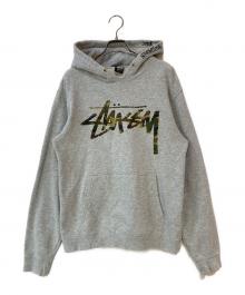 stussy（ステューシー）の古着「camo stock rim hoodie」｜グレー
