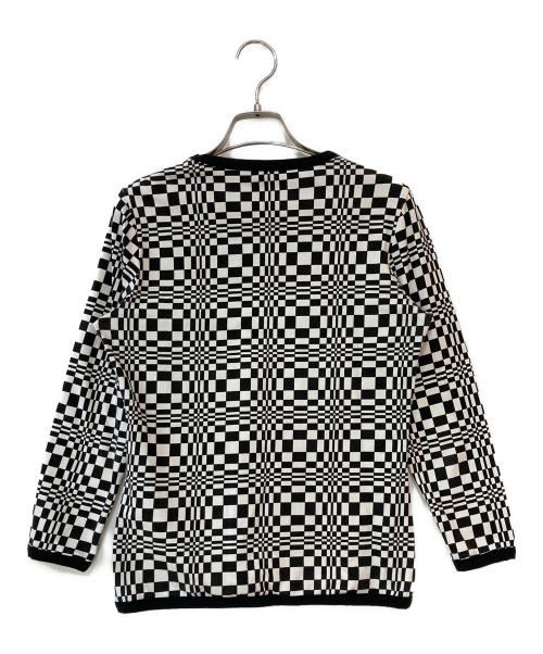 CELINE（セリーヌ）CELINE (セリーヌ) オールド幾何学カットソー ホワイト×ブラック サイズ:Mの古着・服飾アイテム