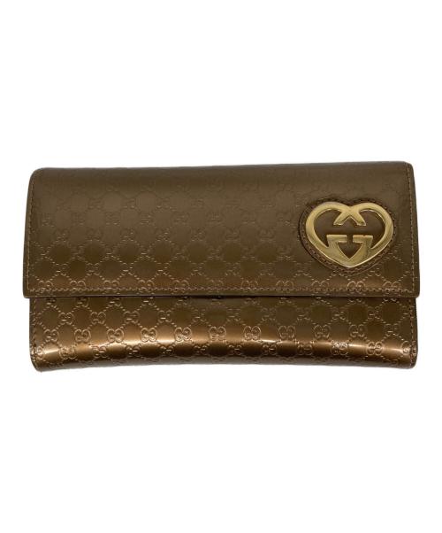 GUCCI（グッチ）GUCCI (グッチ) ラブリーハート グッチシマ ラウンドジップウォレット ベージュ サイズ:　の古着・服飾アイテム