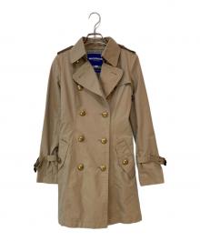BURBERRY BLUE LABEL（バーバリー ブルー レーベル）の古着「裏チェックトレンチコート」｜ベージュ