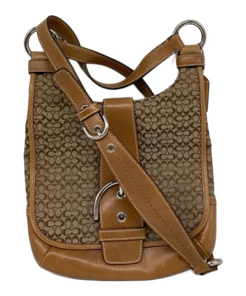 COACH（コーチ）COACH (コーチ) シグネチャーショルダーバッグ ベージュの古着・服飾アイテム