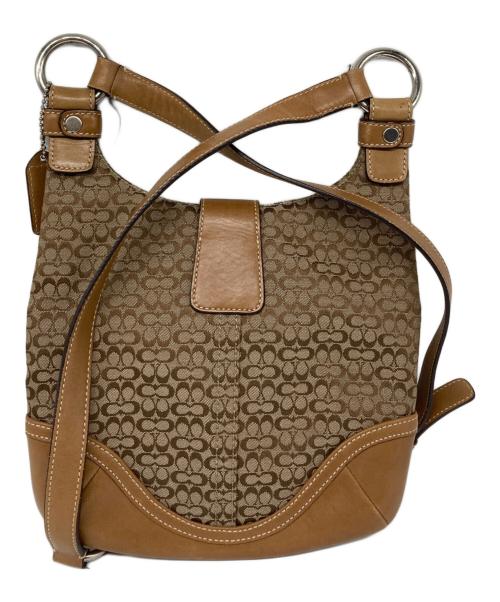 COACH（コーチ）COACH (コーチ) シグネチャーショルダーバッグ ベージュの古着・服飾アイテム