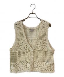TSUHARU by samansa Mos2（ツハル バイ サマンサモスモス）の古着「手編みクロシェニットベスト」｜アイボリー