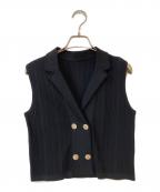 Diagram GRACE CONTINENTALダイアグラム グレースコンチネンタル）の古着「ダブルフロントニットジレ」｜ブラック