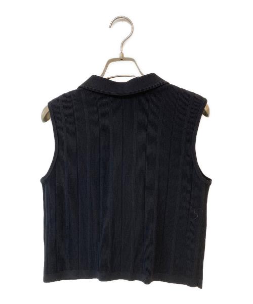 Diagram GRACE CONTINENTAL（ダイアグラム グレースコンチネンタル）Diagram GRACE CONTINENTAL (ダイアグラム グレースコンチネンタル) ダブルフロントニットジレ ブラック サイズ:36の古着・服飾アイテム