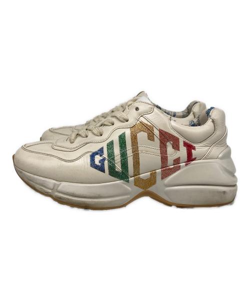 GUCCI（グッチ）GUCCI (グッチ) ライトングリッター ロゴ スニーカー ベージュ サイズ:36の古着・服飾アイテム
