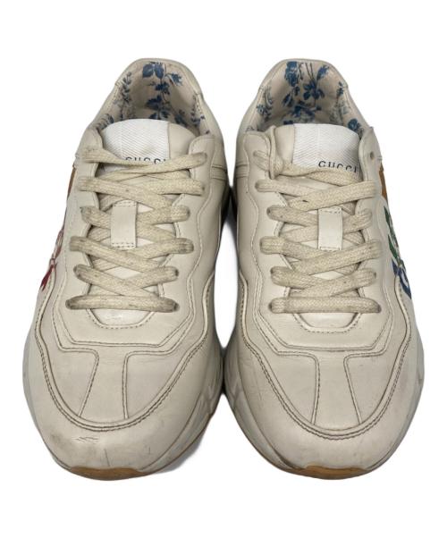 GUCCI（グッチ）GUCCI (グッチ) ライトングリッター ロゴ スニーカー ベージュ サイズ:36の古着・服飾アイテム