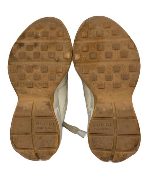 GUCCI（グッチ）GUCCI (グッチ) ライトングリッター ロゴ スニーカー ベージュ サイズ:36の古着・服飾アイテム