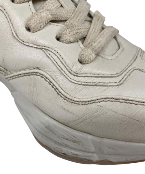 GUCCI（グッチ）GUCCI (グッチ) ライトングリッター ロゴ スニーカー ベージュ サイズ:36の古着・服飾アイテム