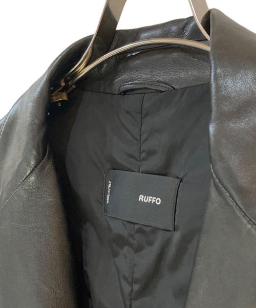 RUFFO（ルッフォ）RUFFO (ルッフォ) レザーテーラードジャケット ブラック サイズ:56の古着・服飾アイテム