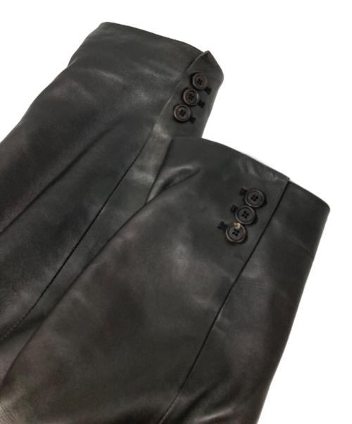 RUFFO（ルッフォ）RUFFO (ルッフォ) レザーテーラードジャケット ブラック サイズ:56の古着・服飾アイテム