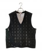 masuエムエーエスユー）の古着「23SS DIAMOND-CUT LEATHER VEST」｜ブラック