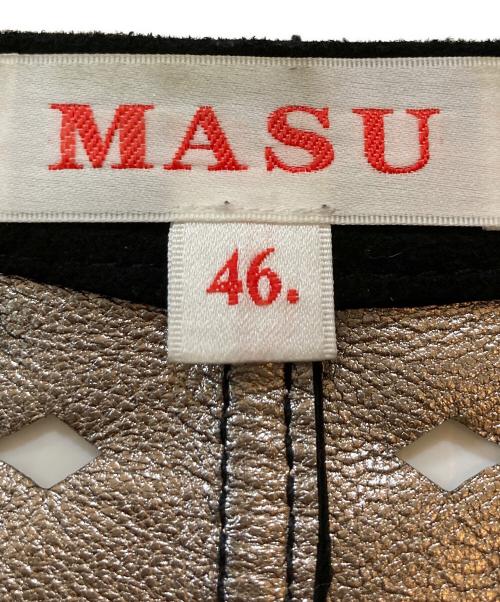masu（エムエーエスユー）masu (エムエーエスユー) 23SS DIAMOND-CUT LEATHER VEST ブラック サイズ:46の古着・服飾アイテム