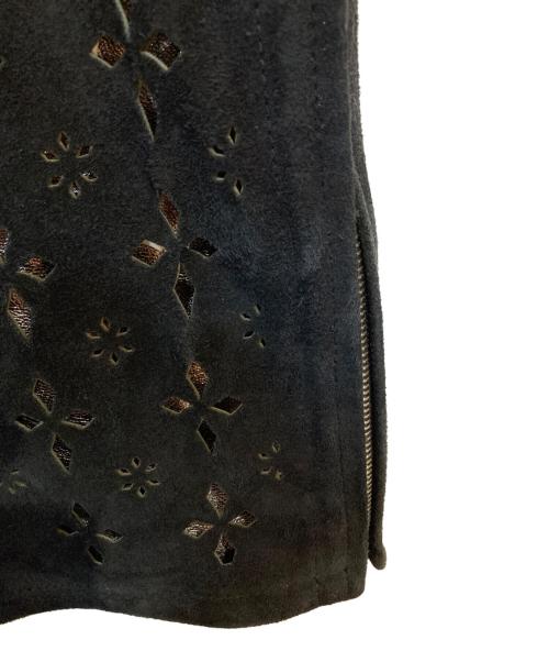 masu（エムエーエスユー）masu (エムエーエスユー) 23SS DIAMOND-CUT LEATHER VEST ブラック サイズ:46の古着・服飾アイテム