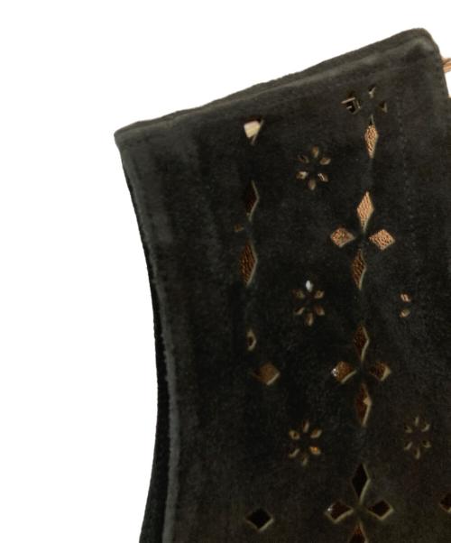 masu（エムエーエスユー）masu (エムエーエスユー) 23SS DIAMOND-CUT LEATHER VEST ブラック サイズ:46の古着・服飾アイテム