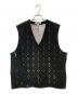 masu（エムエーエスユー）の古着「23SS DIAMOND-CUT LEATHER VEST」｜ブラック