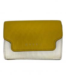 MARNI（マルニ）の古着「SAFFIANO LEATHER TRI-FOLD WALLET 3つ折り財布」｜イエロー