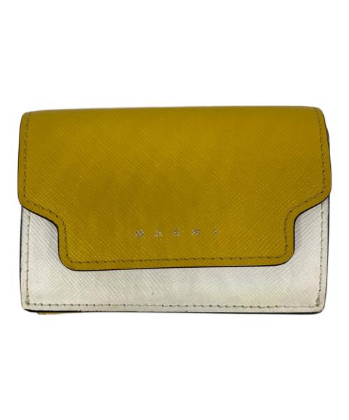 MARNI（マルニ）MARNI (マルニ) SAFFIANO LEATHER TRI-FOLD WALLET 3つ折り財布 イエローの古着・服飾アイテム