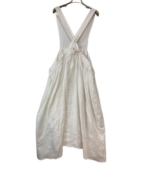 Samansa Mos2（サマンサモスモス）Samansa Mos2 (サマンサモスモス) 立川限定 リネンエプロンワンピース ホワイト サイズ:Ｆreeの古着・服飾アイテム