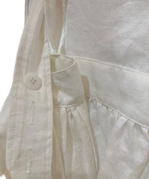 Samansa Mos2（サマンサモスモス）Samansa Mos2 (サマンサモスモス) 立川限定 リネンエプロンワンピース ホワイト サイズ:Ｆreeの古着・服飾アイテム