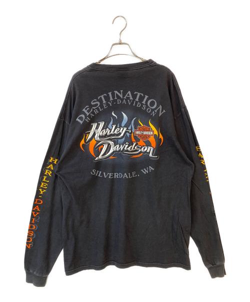 HARLEY-DAVIDSON（ハーレーダビッドソン）HARLEY-DAVIDSON (ハーレーダビッドソン) 両面プリントカットソー ブラック サイズ:XLの古着・服飾アイテム