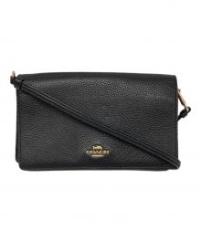 COACH（コーチ）の古着「アンナ フォルドオーバー クロスボディ クラッチ」｜ブラック
