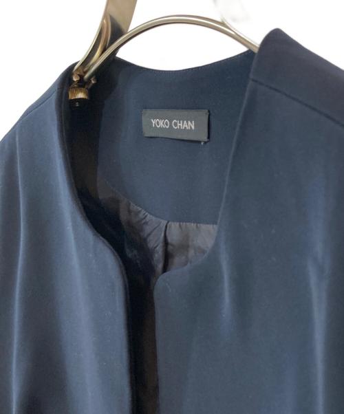 YOKO CHAN（ヨーコチャン）YOKO CHAN (ヨーコチャン) ノーカラータックジャケット ネイビー サイズ:38の古着・服飾アイテム