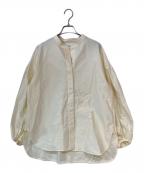 ebureエブール）の古着「ハイカウントコットンサテンブラウス」｜アイボリー
