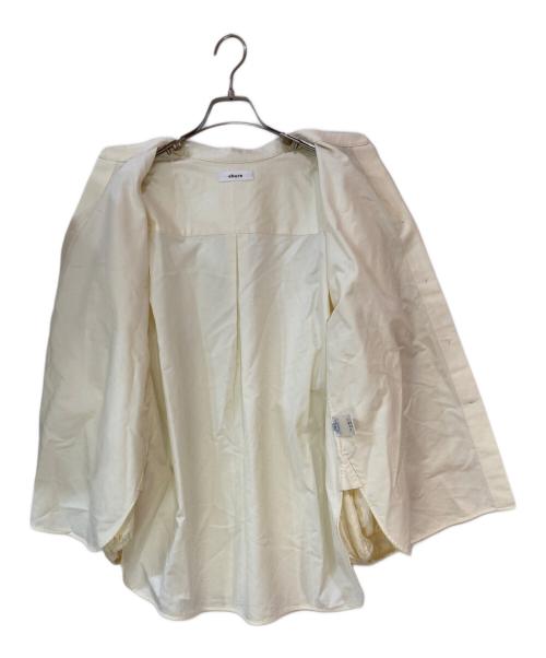 ebure（エブール）ebure (エブール) ハイカウントコットンサテンブラウス アイボリー サイズ:38の古着・服飾アイテム