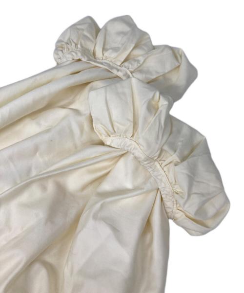 ebure（エブール）ebure (エブール) ハイカウントコットンサテンブラウス アイボリー サイズ:38の古着・服飾アイテム