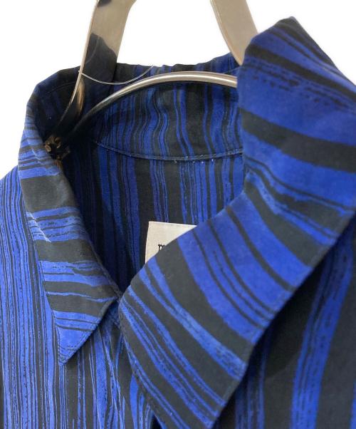 marimekko（マリメッコ）marimekko (マリメッコ) Siluetti / cupro blouse ブルー×ブラック サイズ:36の古着・服飾アイテム