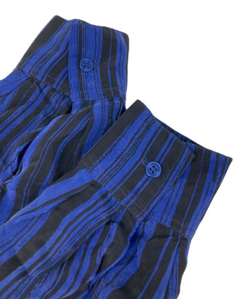 marimekko（マリメッコ）marimekko (マリメッコ) Siluetti / cupro blouse ブルー×ブラック サイズ:36の古着・服飾アイテム