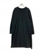 GROUND Yグラウンドワイ）の古着「20SS Jersey A Tied Long Sleeve サイドスリット ロングカットソー」｜ブラック