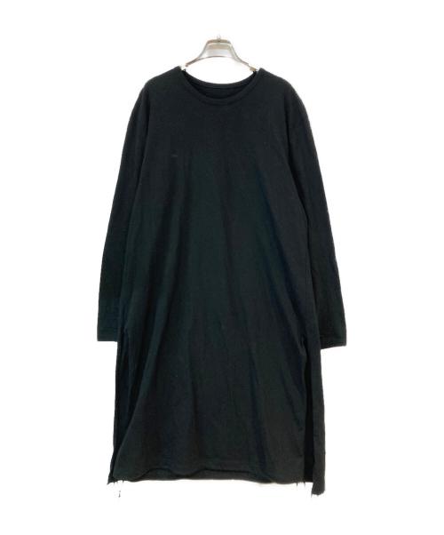 GROUND Y（グラウンドワイ）GROUND Y (グラウンドワイ) 20SS Jersey A Tied Long Sleeve サイドスリット ロングカットソー ブラック サイズ:34の古着・服飾アイテム