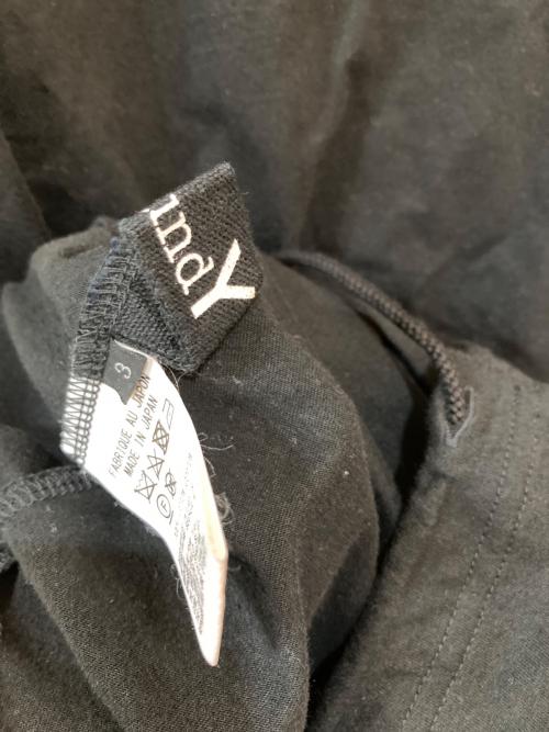 GROUND Y（グラウンドワイ）GROUND Y (グラウンドワイ) 20SS Jersey A Tied Long Sleeve サイドスリット ロングカットソー ブラック サイズ:34の古着・服飾アイテム