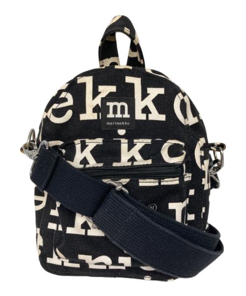 marimekko（マリメッコ）marimekko (マリメッコ) KASTE LOGO ショルダーバッグ ブラックの古着・服飾アイテム