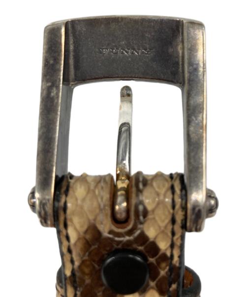 FUNNY（ファニー）FUNNY (ファニー) Straight Diamond Python Latigo Leather Belt ブラック サイズ:35の古着・服飾アイテム