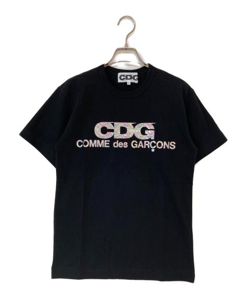 CDG（シーディージー）CDG (シーディージー) ホログラムロゴプリントT ブラック サイズ:Ｓの古着・服飾アイテム