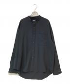 ATTACHMENTアタッチメント）の古着「DROP SHOULDER BAND COLLAR L/S SH」｜ブラック