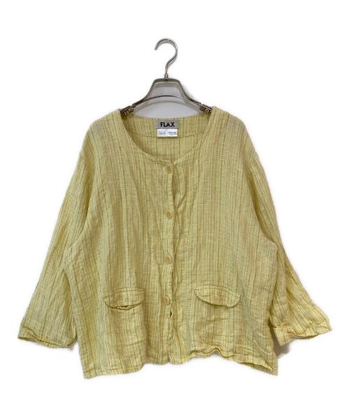FLAX（フラックス）FLAX (フラックス) リネンシャツ イエロー サイズ:Lの古着・服飾アイテム