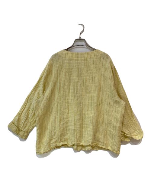 FLAX（フラックス）FLAX (フラックス) リネンシャツ イエロー サイズ:Lの古着・服飾アイテム