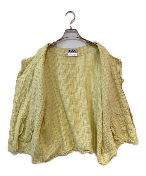 FLAX（フラックス）FLAX (フラックス) リネンシャツ イエロー サイズ:Lの古着・服飾アイテム