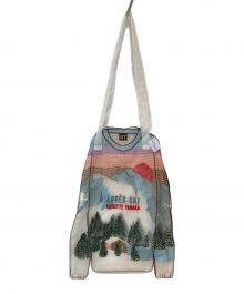 BRIGITTE TANAKA（ブリジットタナカ）の古着「Organza Bag "PULL APRES SKI" トートバッグ」｜ブルー
